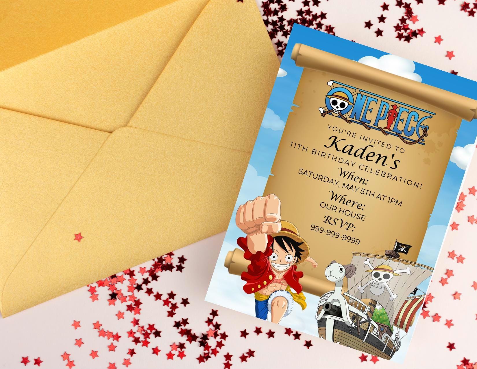 ワンピース バースデーカード One Piece Birthday Card Digital - Etsy