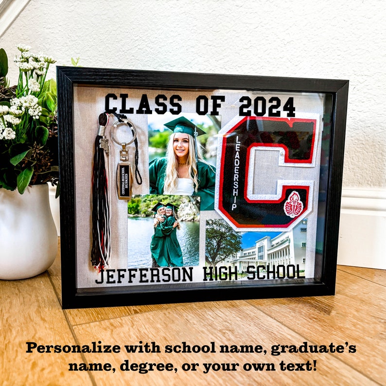 Personalized Graduation Shadow Box for Graduation Gift High School