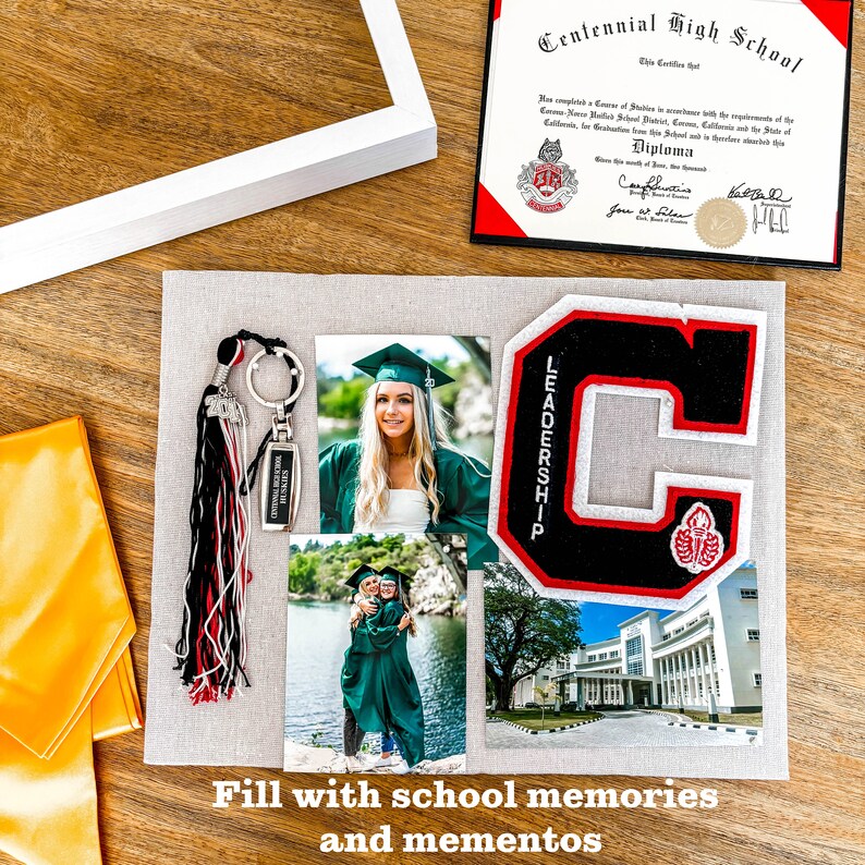Personalized Graduation Shadow Box for Graduation Gift High School