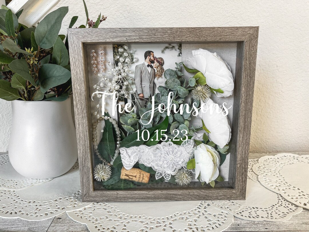 Wedding Shadow Box Keepsake Box Wedding Shadowbox Personalized Shadow
