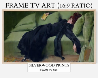 Samples Samsung Frame tv Art, Ramon Casas - the young decadent after the ball, Woman Portrait, Silverwood prints