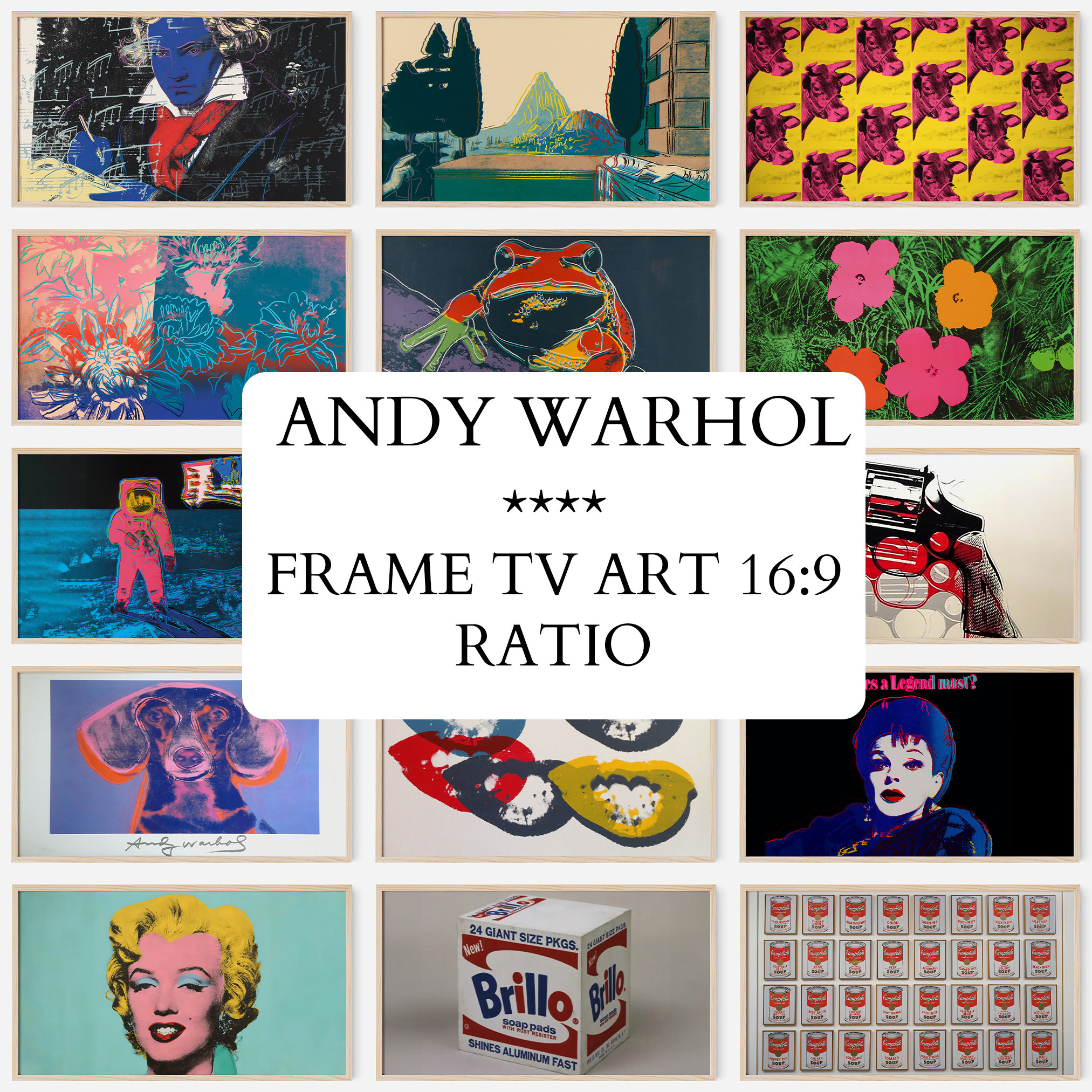 Samsung Frame TV Andy Warhol Set of 20, Vibrant and Colorful Pop Art for Your Tv, Includes Famous Campbell's Soup Cans and Marilyn Monroe - Etsy Samsung Frame TV Andy Warhol Set of 20, Vibrant and Colorful Pop Art for Your Tv, Includes Famous Campbell's Soup Cans and Marilyn Monroe - Etsy