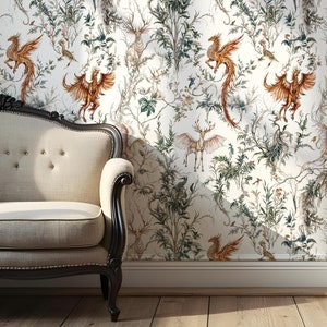 Papier peint mural d'aspect 3D, détachable, traditionnel non tissé