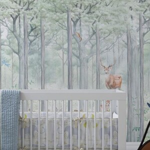 Whimsical Kids Wallpaper, Magical Nursery Mural, Children Wall art, Removable, Peel and Stick