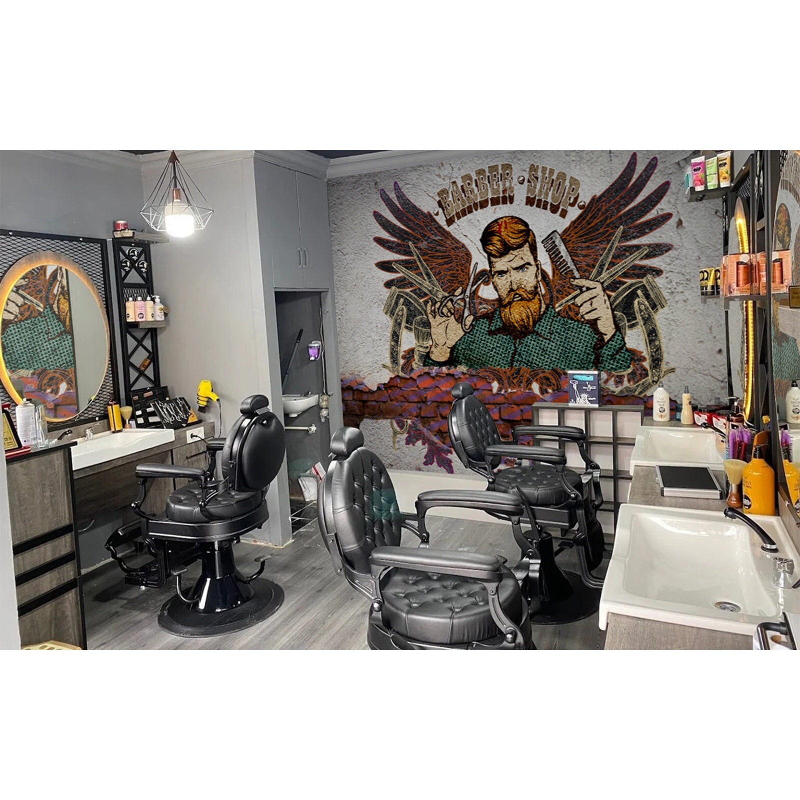 Mesmerizing Curls Shop Wallpaper Illustration Mesmerizing Curls Shop Wallpaper Illustration