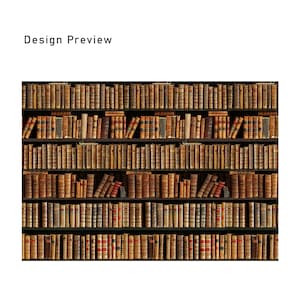 Realistic Library Books on Bookshelf Wallpaper on Removable Peel Stick, Traditional Non Woven image 4