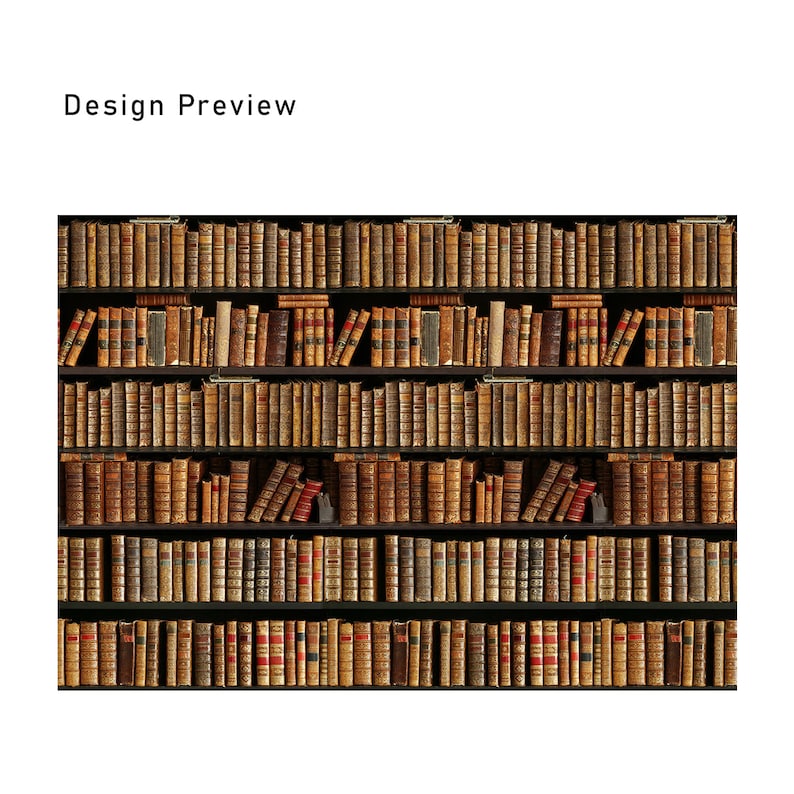 Realistic Library Books on Bookshelf Wallpaper on Removable Peel Stick, Traditional Non Woven image 4