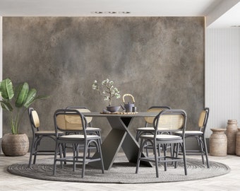Beige Peel Stick Concrete Wall Mural, Torn and Grunge Design Wallpaper