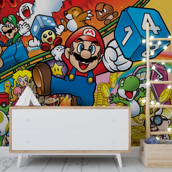 Super Mario Wallpaper Mural / Removable traditional Peel Stick