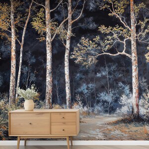 Dark Magical Forest Wallpaper - Removable Peel Stick and Traditional