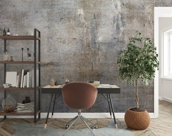 Custom Peel Stick Wallpaper Concrete Wall Mural Gray Stone Wall Paper, Removable Non Woven Vinyl