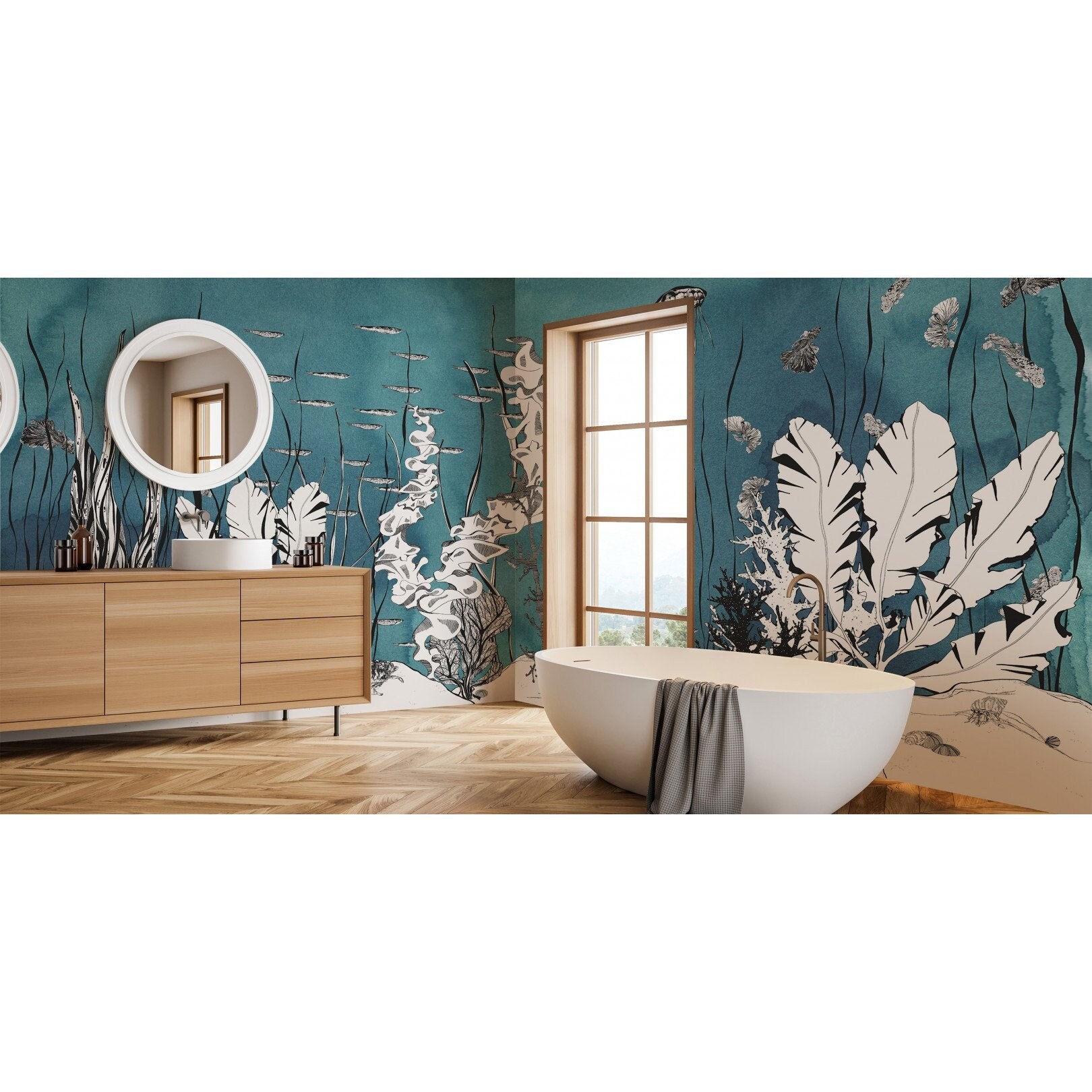 Underwater Peel Stick Wallpaper Coral Fishes Wall Mural - Etsy