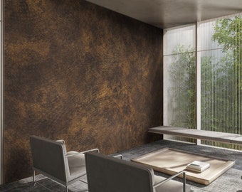 Dark Brown, Concrete Wallpaper, Removable Peel and Stick Mural