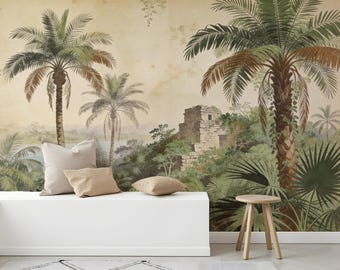 indian Jungle Wallpaper Jungle Peel Stick Palm Tree Mural Removable Wall Paper