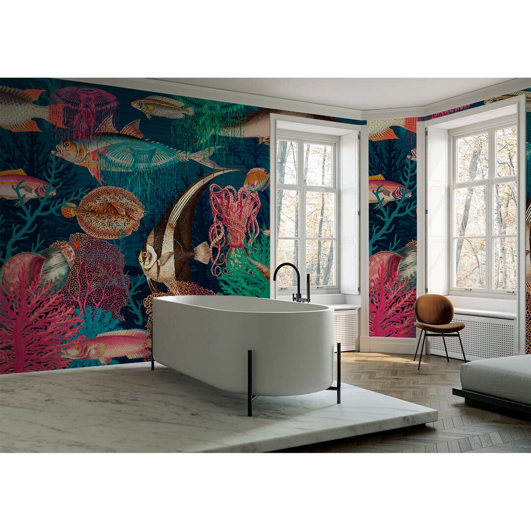 Vivid Color Wall Underwater Peel Stick Wallpaper Coral - Etsy