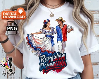 PNG Dominican Merengue – Dominican traditional costume, Sublimation and DTF, Instant download