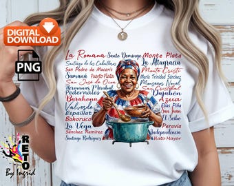 Dominican PNG files, Dominican Republic Provinces, Sublimation and DTF designs, Instant digital download