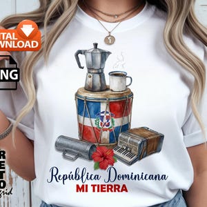 PNG “Mi Tierra Dominicana”   Ilustración cultural para sublimación y DTF,  Descarga digital inmediata
