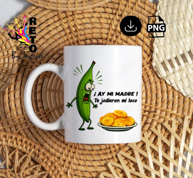 Dominican Plantain PNG: Creole Humor Sticker Design (digital Download ...