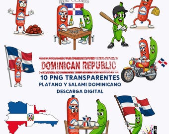 Dominican Salami & Plantain Sticker Pack | PNG Digital Download
