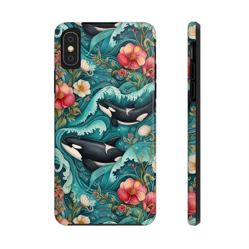 IPhone 16 Tough Phone Case, Samsung Galaxy S24 Beach Case, Whales