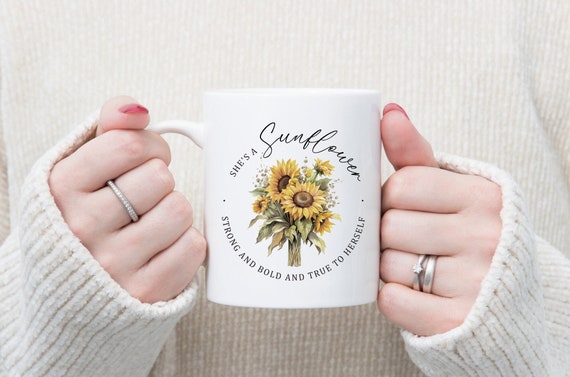 RTIC Sunflower Gift Stainless Steel Coffee Handled Coffee Mug 15 Oz Flower  to Go Cup Mother's Day Present Eco Coffee Cup 