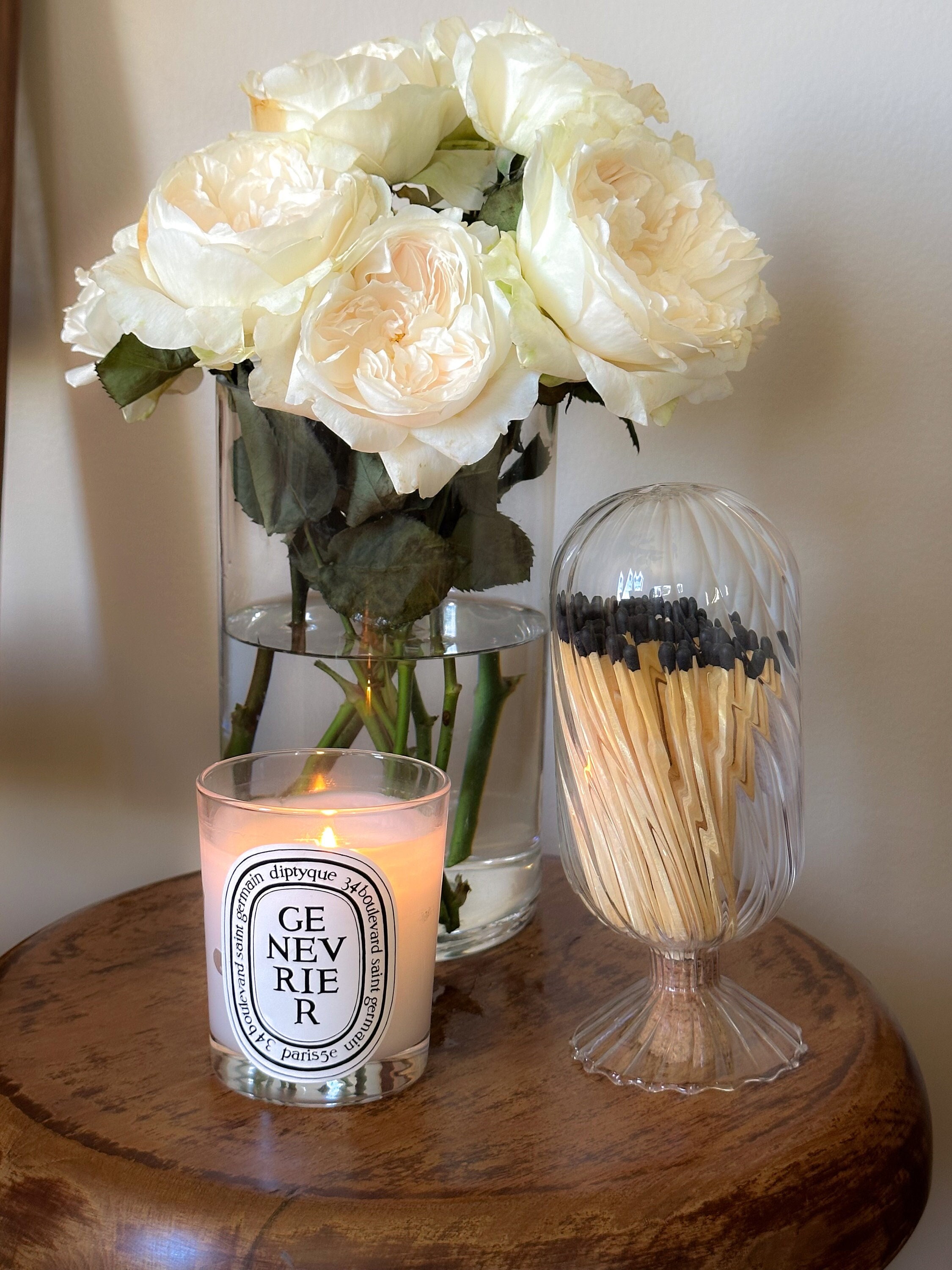 Glass Match Cloche With Black Tipped Matches Hand Blown Etsy