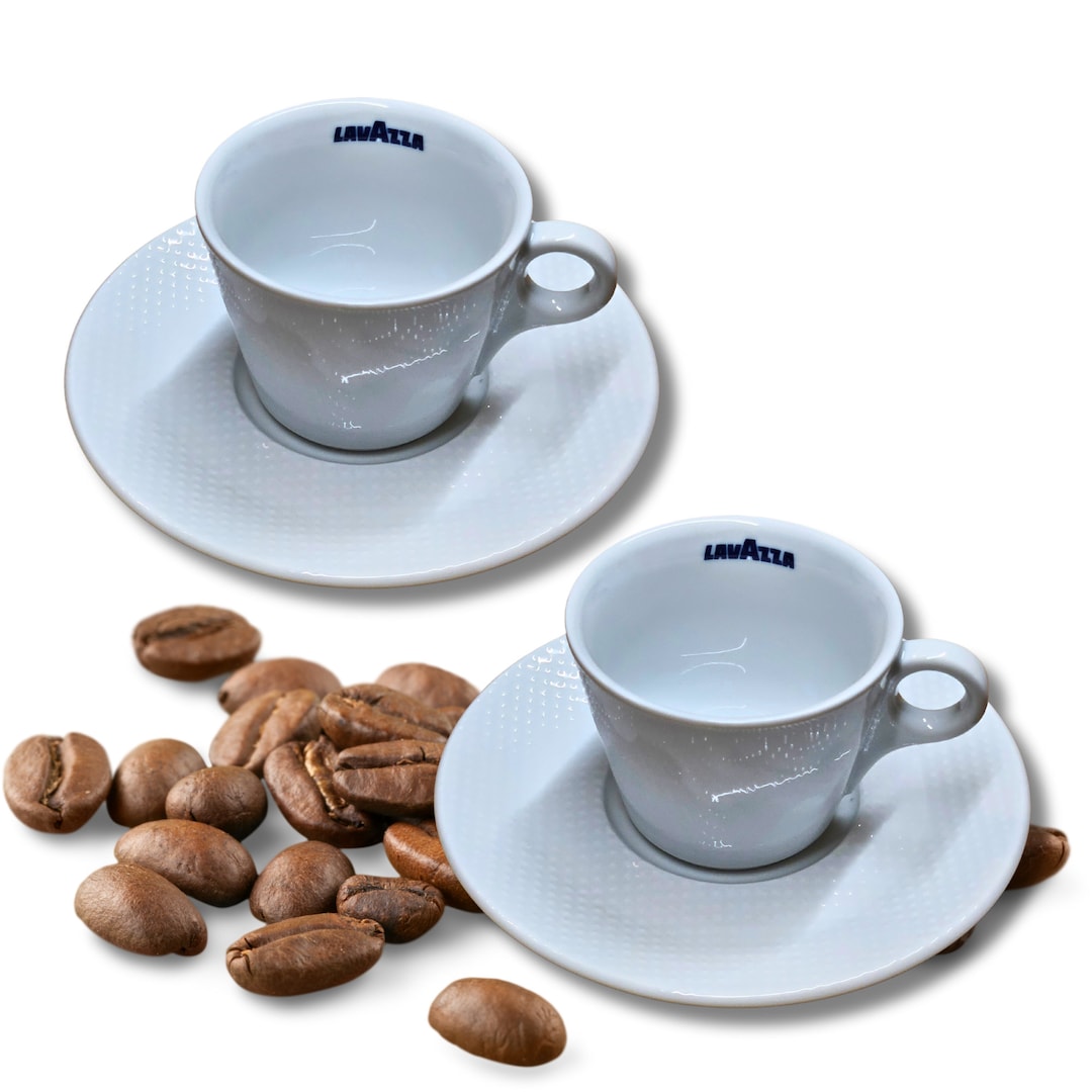 White Cappuccino Cups & Saucers (4 each) 6 oz.