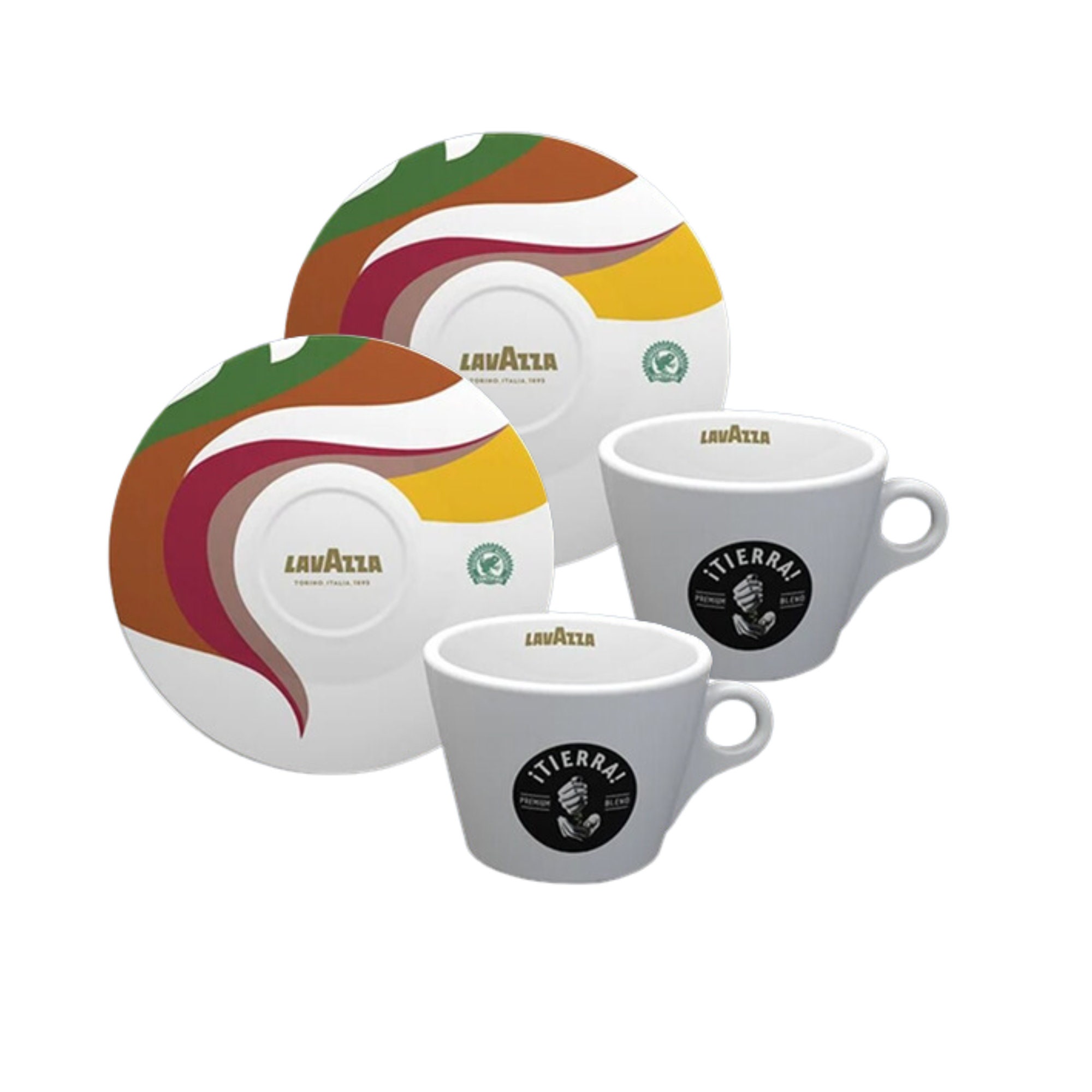 Lavazza 6oz Cappuccino Cups & Saucers ¡tierra! Collection Set of 2