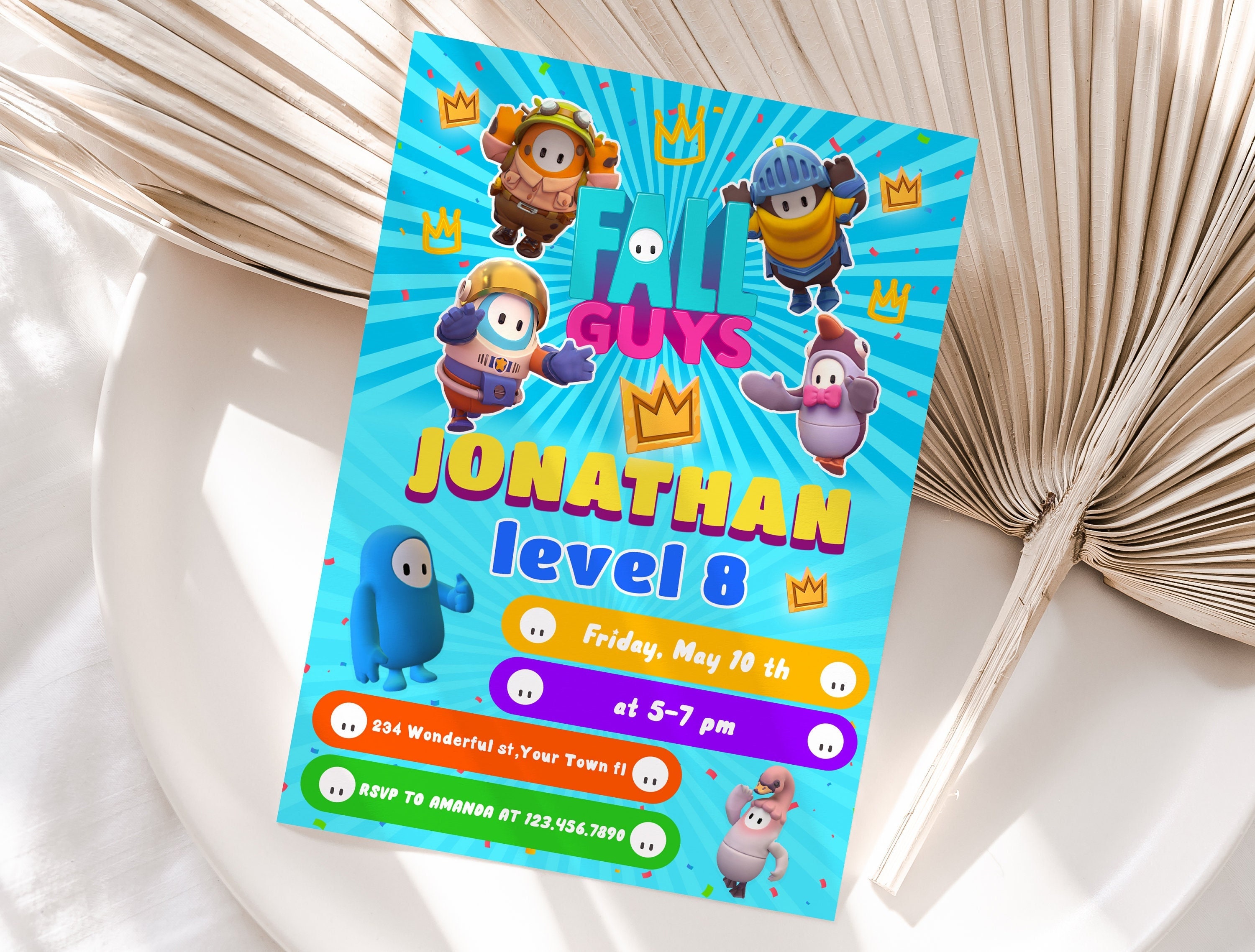 EDITABLE CANVA Stumble Guys Invitation (Download Now) 