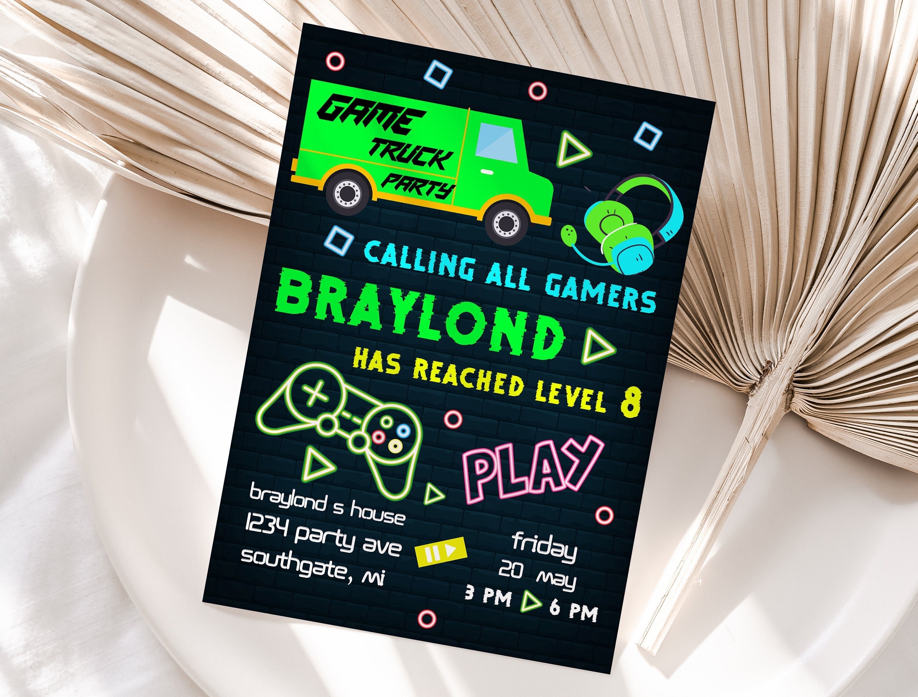 Editable Game Truck Birthday Invitation Template Printable - Etsy