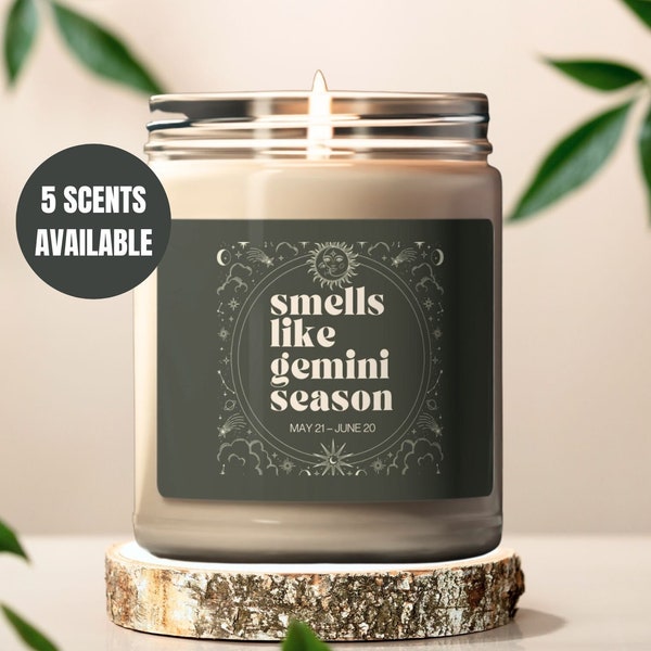 Smells Like Gemini Season Zodiac Candle Horoscope Sign Candle Birth Month Candle Astrology Birthday Gift for Her Friend Birthday Gift Mom