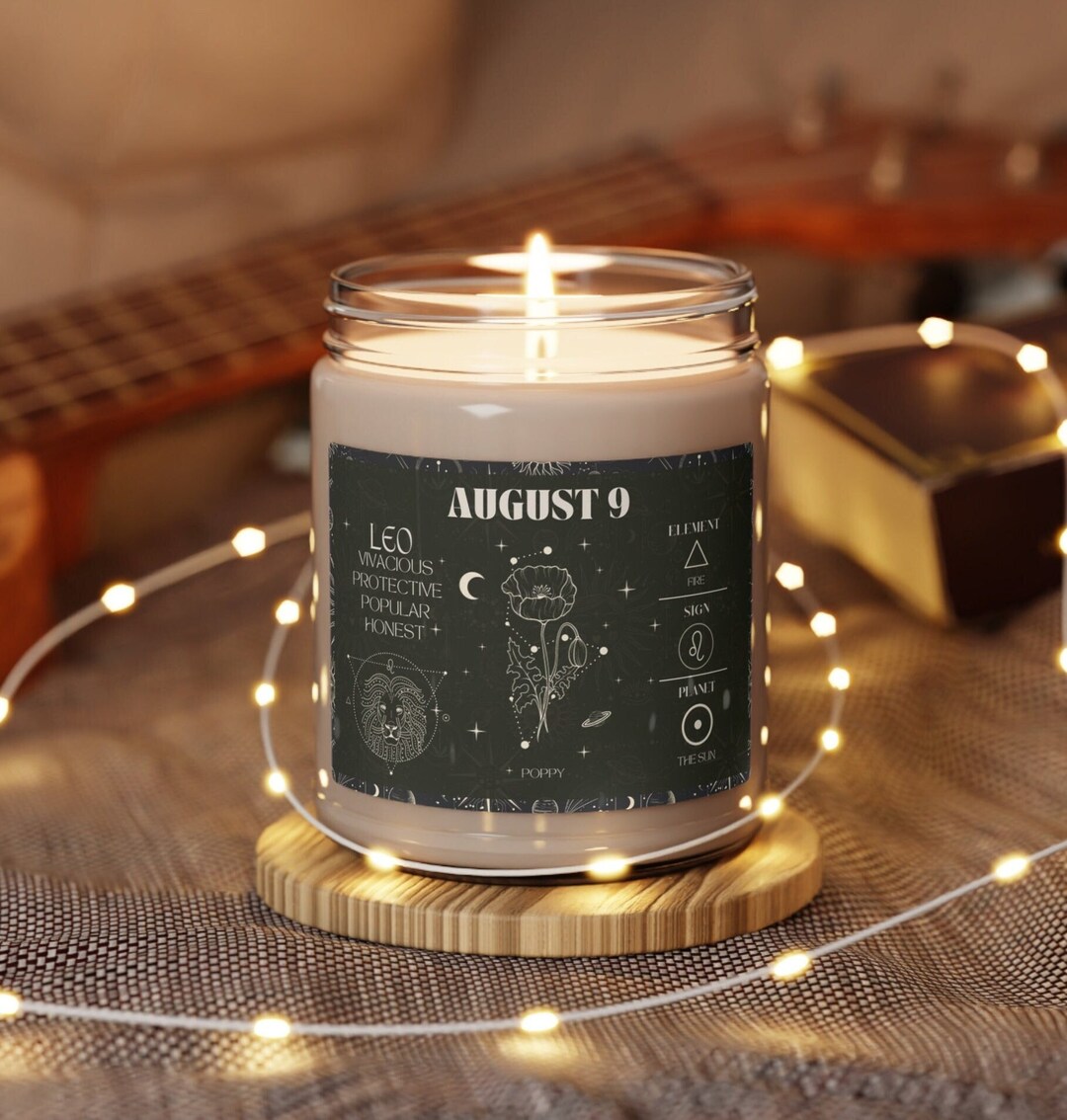Zodiac Candle Birth Flower Candle Personalized Birthdate Etsy