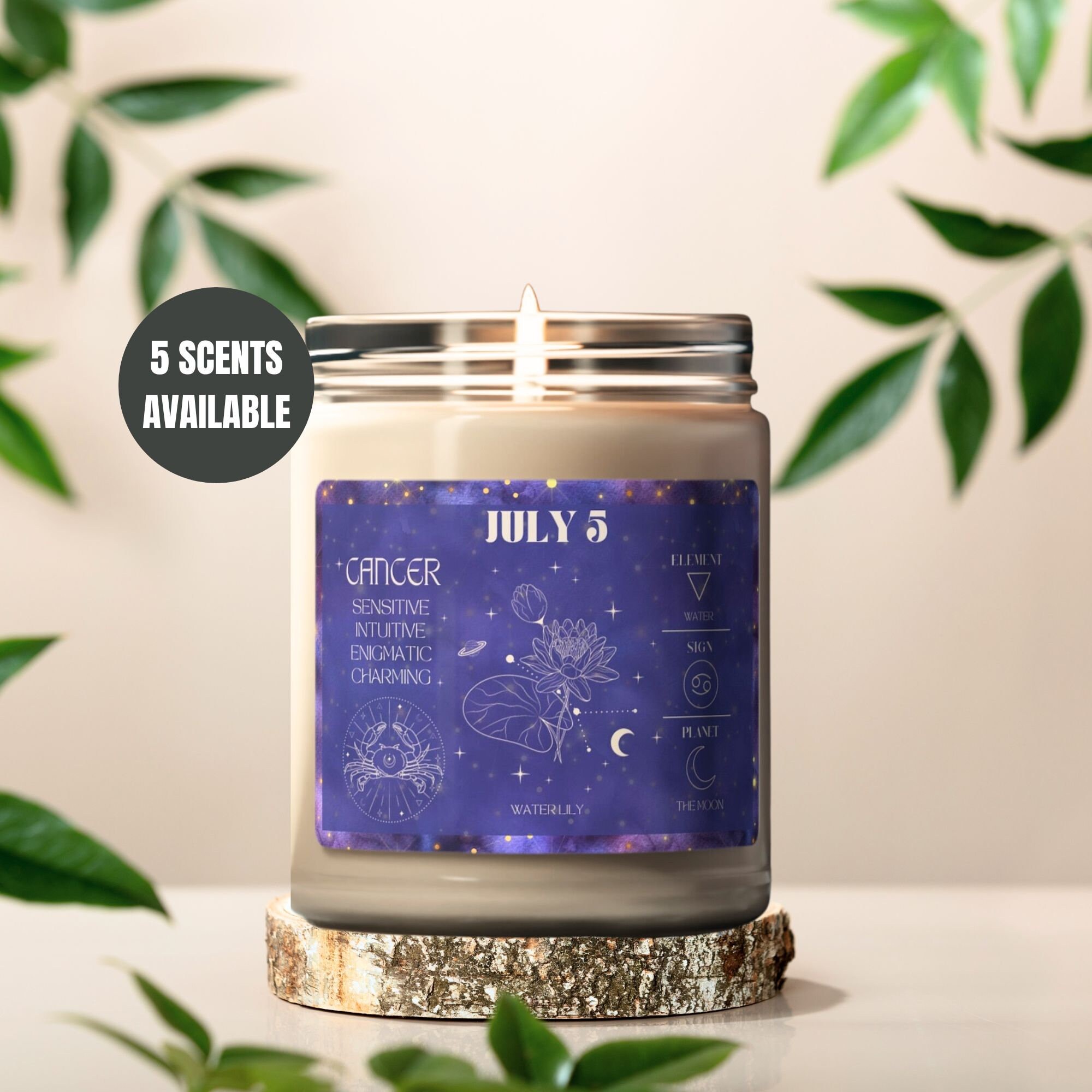 Zodiac Candle Birth Flower Candle Birthdate Candle Etsy