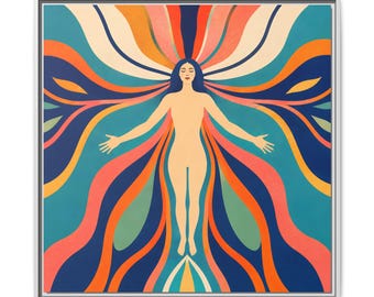 Lienzo con diseño de empoderamiento femenino / Arte abstracto de mujer para pared, decoración inspiradora para el crecimiento personal