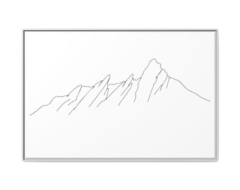 Lámina decorativa Flatirons / Lienzo minimalista de montaña / Arte de pared en Boulder, Colorado