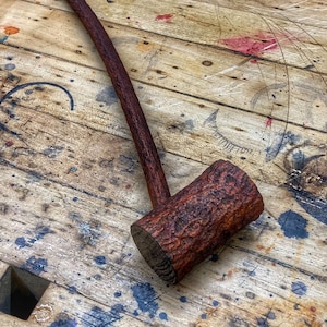 Long Stem Wizard Tree Stump Tobacco Pipe Black and Tan
