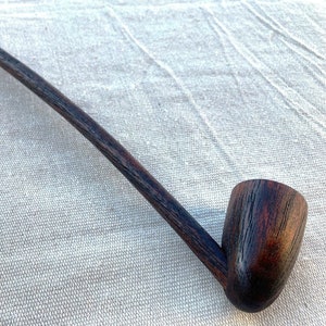 Cosplay Accessory Prop Long Stem Wizard Pipe Fully Functional Traditional Tobacco Pipe Fantasy Festival Brushed Black and Tan