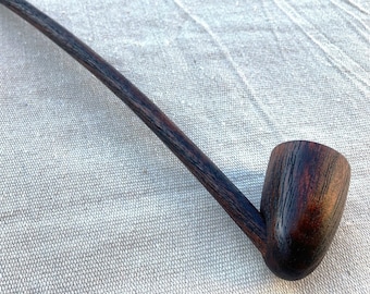 Long Stem Wizard Churchwarden Tobacco Smoking Pipe Black and Tan