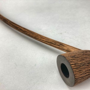 Long Stem Wizard Tobacco Pipe: Rustic Cherry Wood Churchwarden