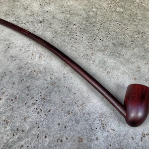 Long Stem Mahogany Wizard Pipe, Handmade Churchwarden