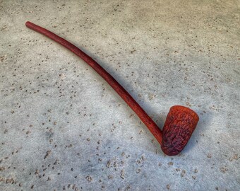 thumbnail image 2 of Handmade Churchwarden Long Stem Smoking Pipe - 12.8 Inch, Pear Wood, Acrylic Stem, 9mm Filter 2 of 4