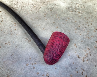 Pipa da tabacco Wizard fatta a mano, Churchwarden con gambo lungo e braciere rosso