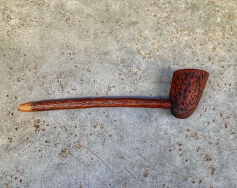Ranger Pipe Fantasy Wooden Tavern Tobacco Pipe Rustic Black and Tan