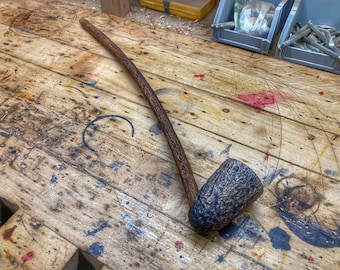 Pipa Churchwarden in legno di ciliegio fatta a mano - Pipa da tabacco rustica con stelo lungo