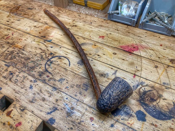 Tobacco Pipe Churchwarden Style With Long Acrylic Stem Handmade In Ukraine - Foto 9