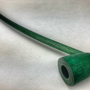 Long Stem Wizard Tobacco Pipe: Green Finish, Handmade Churchwarden
