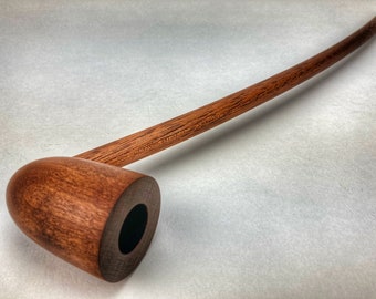 Long Stem Wizard Tobacco Pipe: Handcrafted Smooth Tan Finish