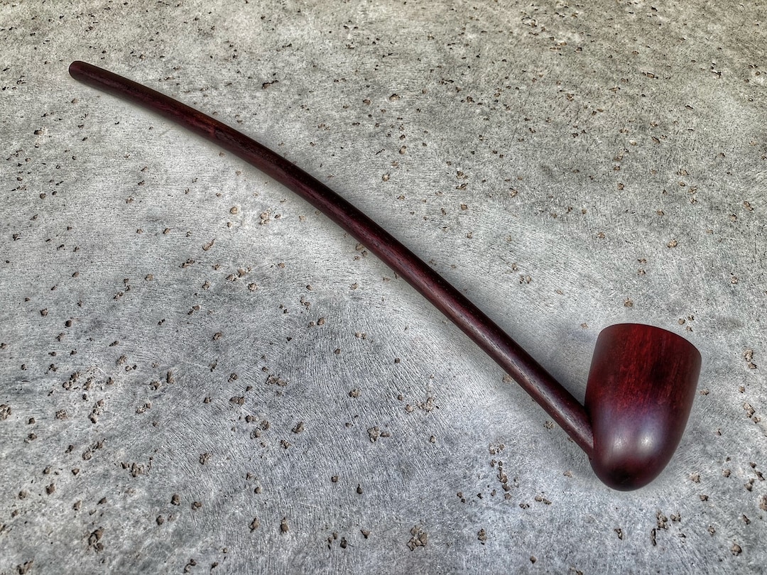 Long Stem Mahogany Wizard Pipe, Handmade Churchwarden - Etsy
