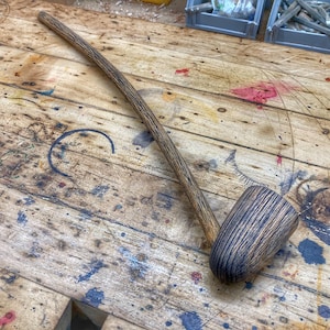 Pipa Churchwarden de madera de cerezo hecha a mano: pipa para fumar tabaco de mango largo